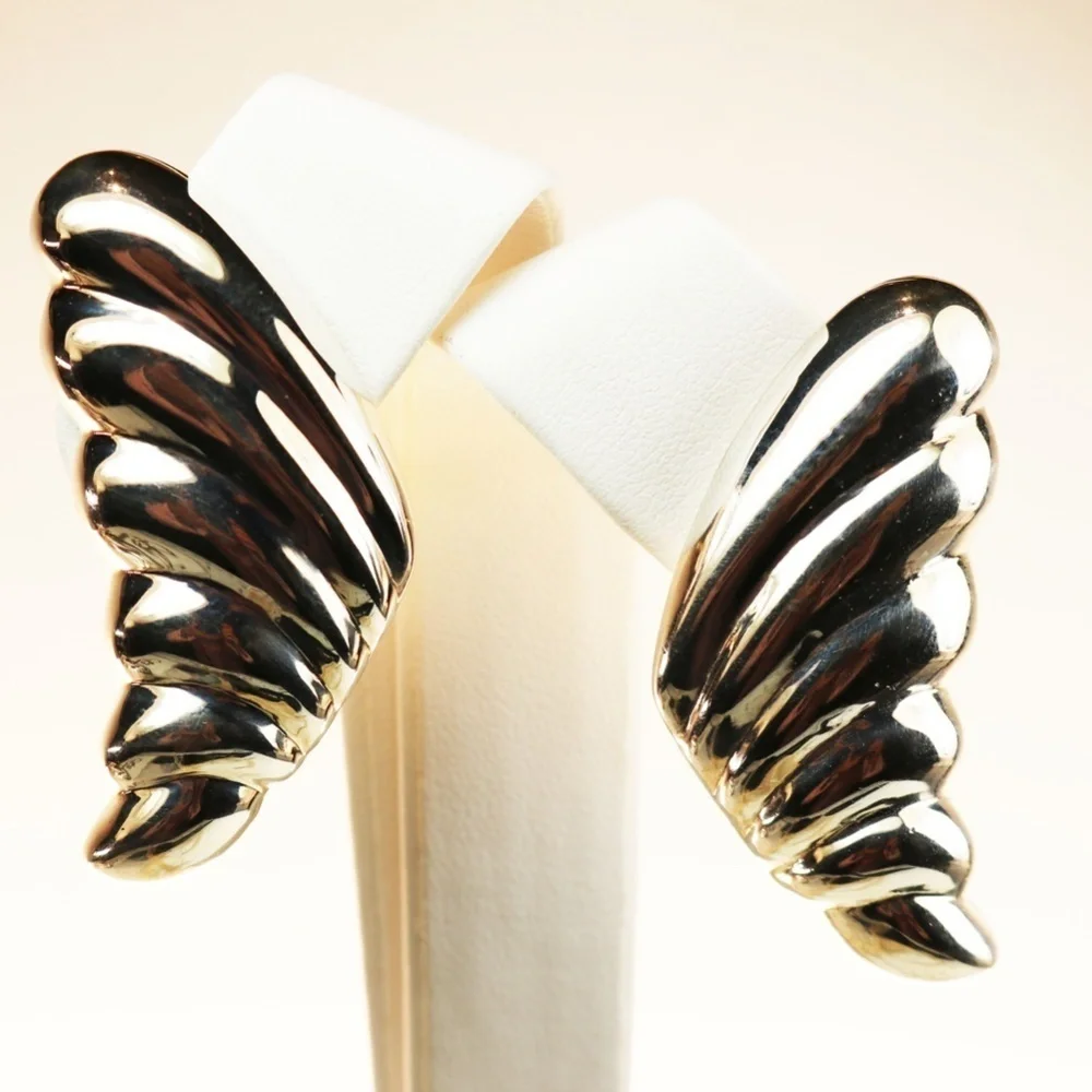STERLING SILVER BUTTERFLY WING EARRINGS